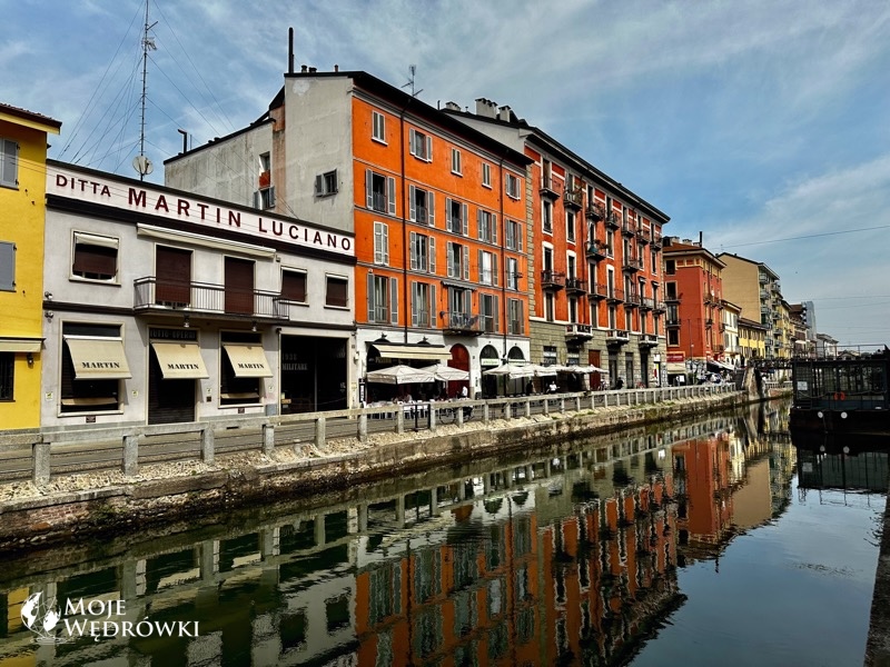 Kanał Navigli i restauracje.